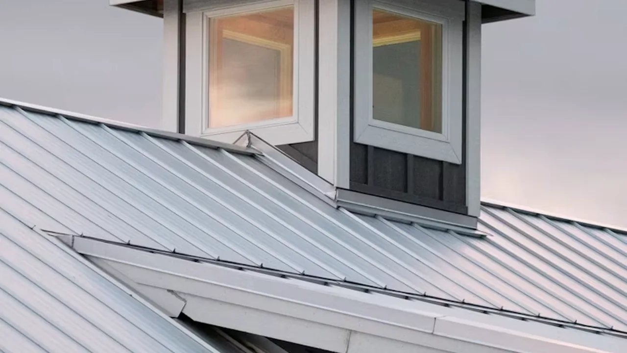 Standing-seam metal roof with concealed fasteners on a Missouri home